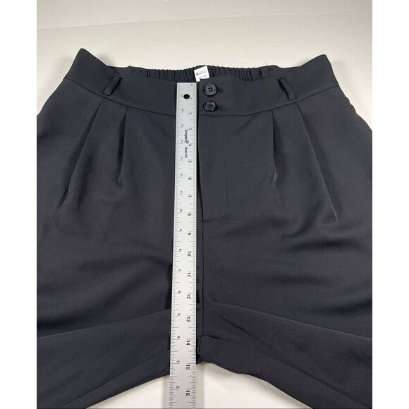 Halara High Waisted Pleated Wide Leg Pants Petite Size Large Black Stretch Work - Picture 5 of 9